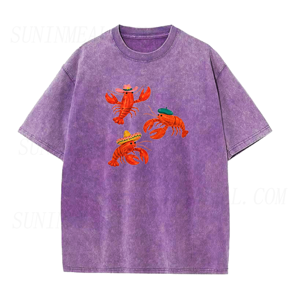 Lobsters in Hats Unisex Tee
