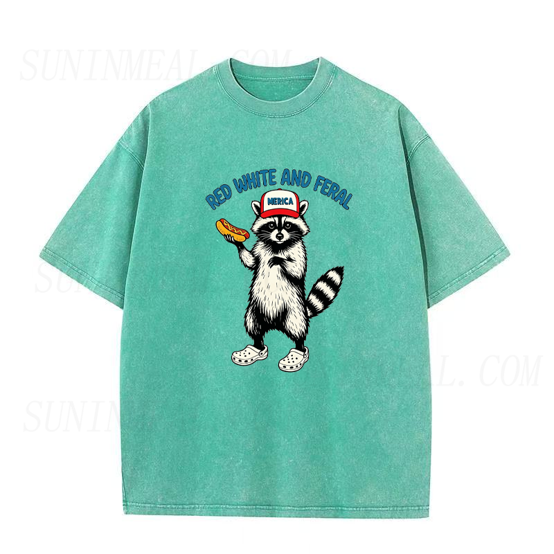 Red White and Feral 4th of July Unisex Tee