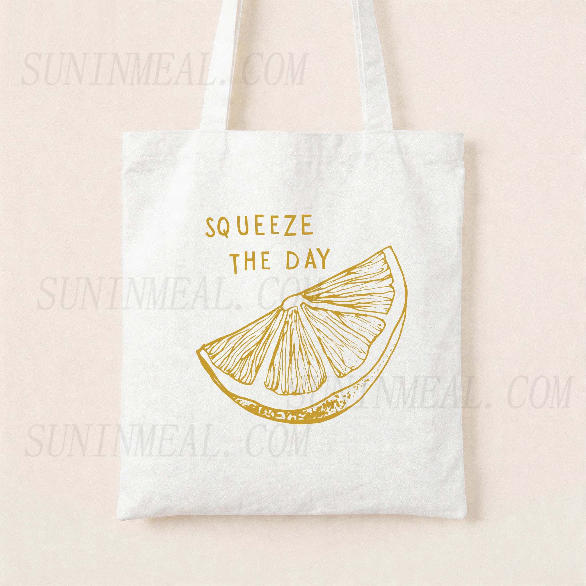 Squeeze The Day Lemon Canvas Tote Bag