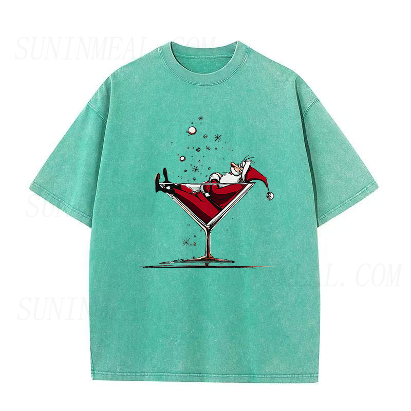 Santa Claus Christmas Cocktail Unisex Tee