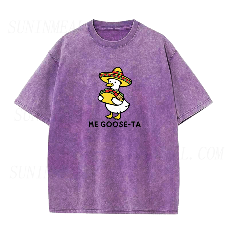 Goose with Sombrero Holding A Taco Unisex Tee