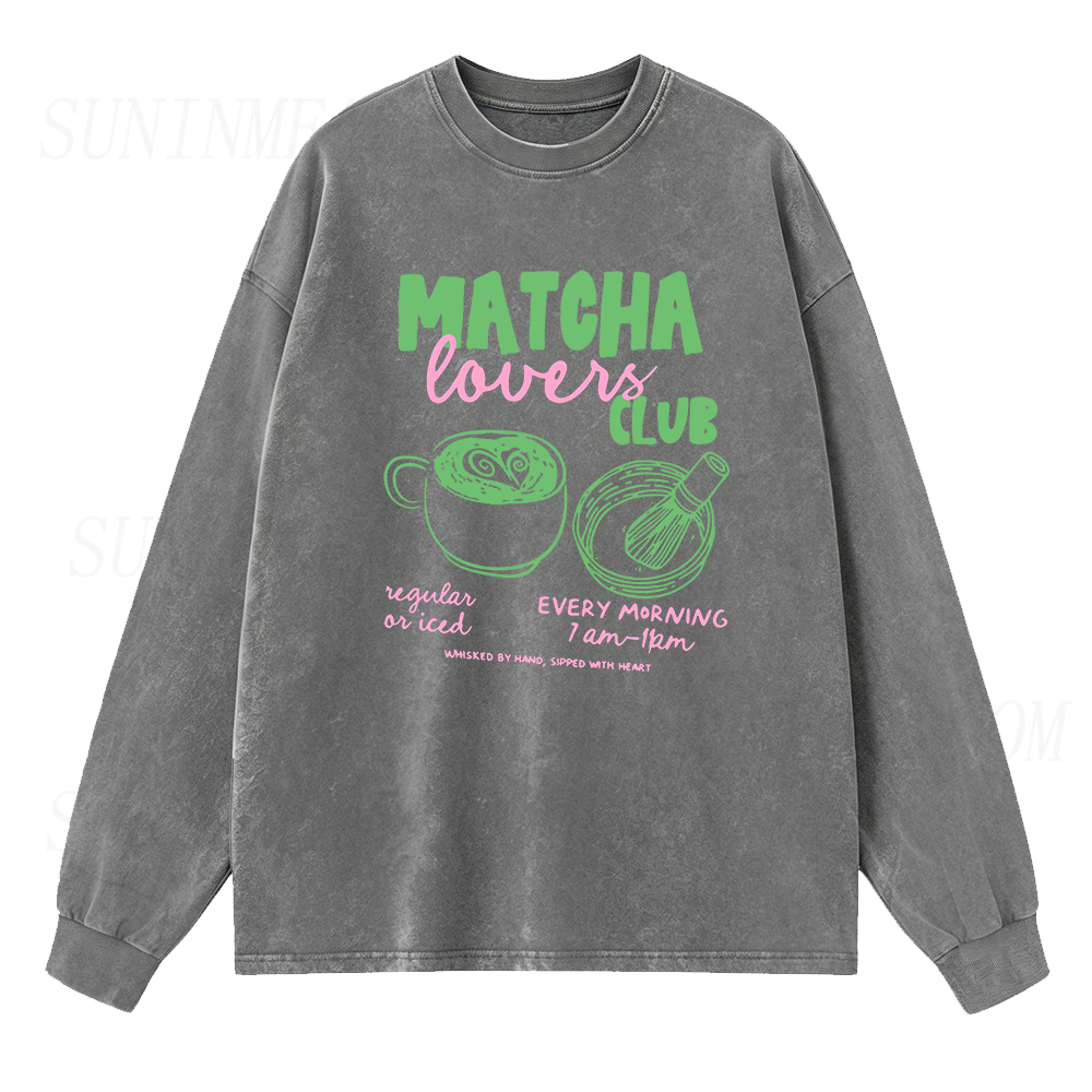 Matcha Lovers Club Long Sleeve Unisex Tee