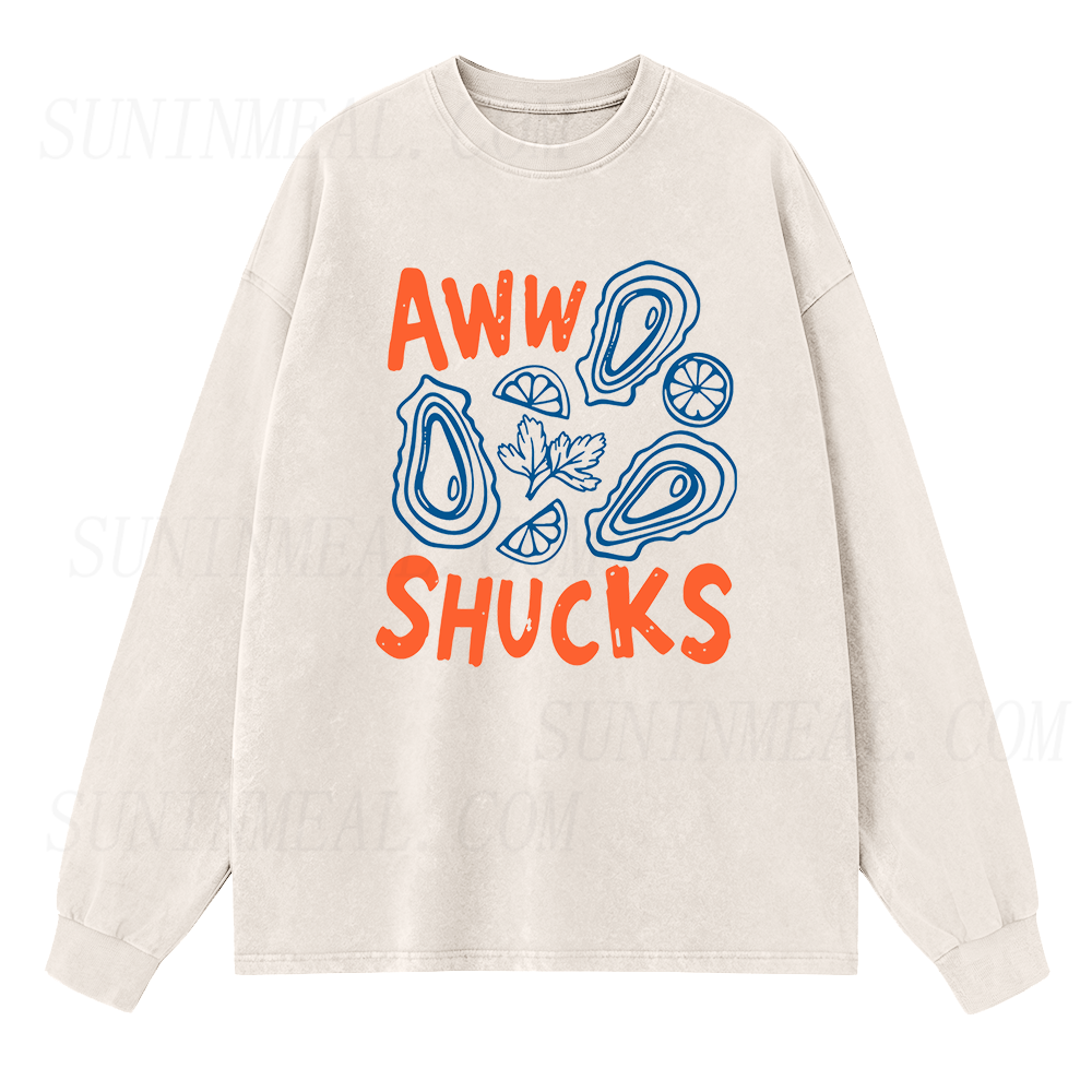 Aww Shucks Oyster Long Sleeve Unisex Tee