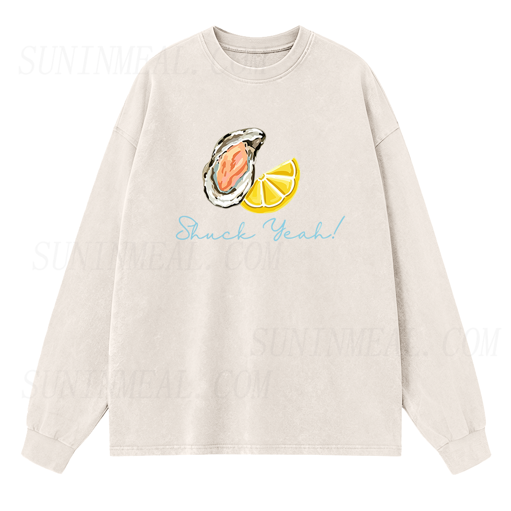 Shuck Yeah Oyster & Lemon Long Sleeve Unisex Tee