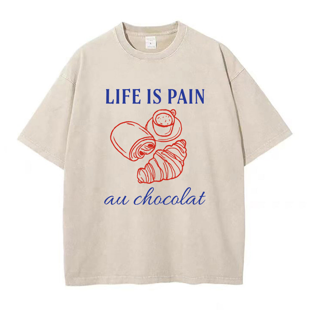ライフ・イズ・パン・オ・ショコラ ユニセックスTシャツ