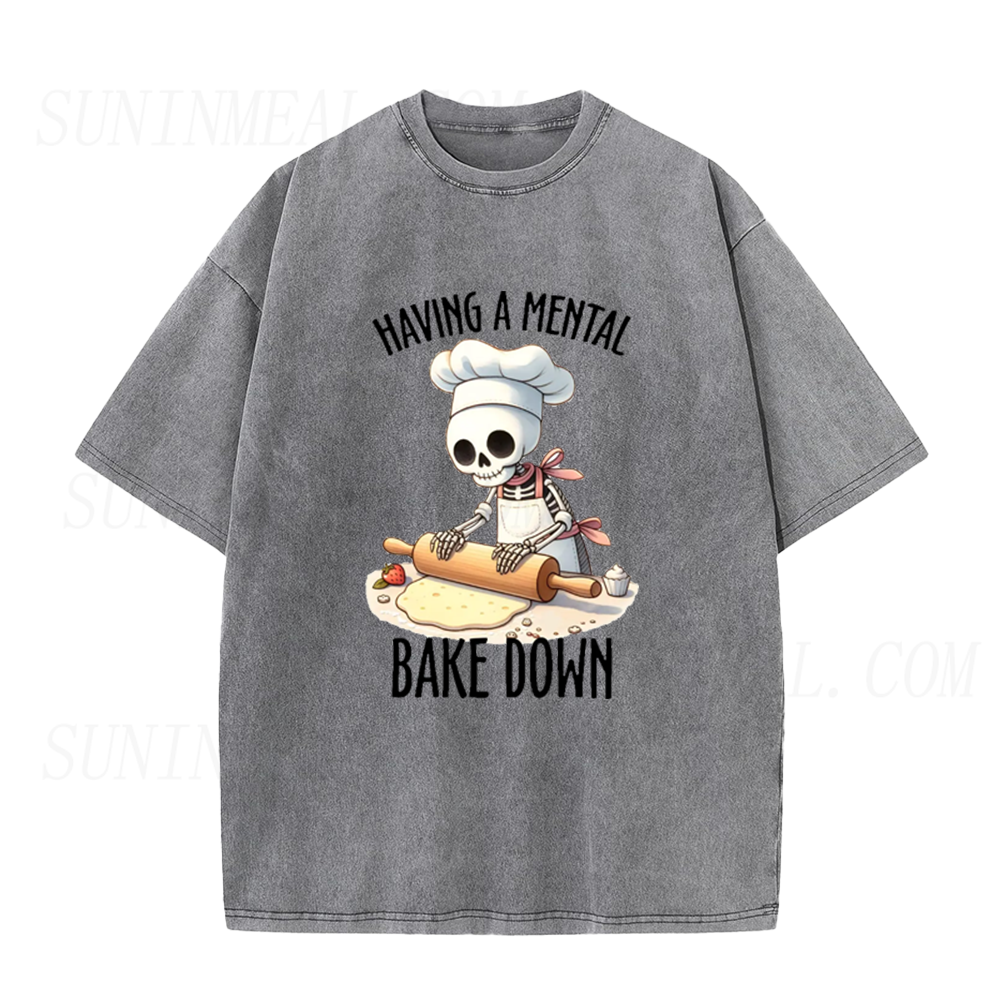 I'm Having a Mental Bake Down Skeleton Baking Unisex Tee