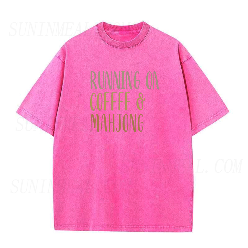Running on Coffee& Mahjong Unisex Tee
