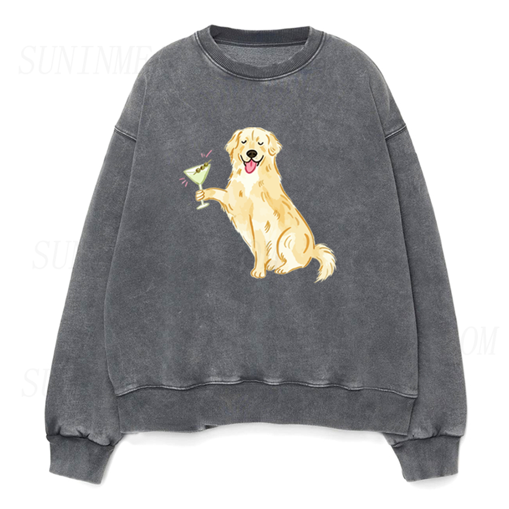 Golden Retriever Martini Unisex Crewneck Sweatshirt