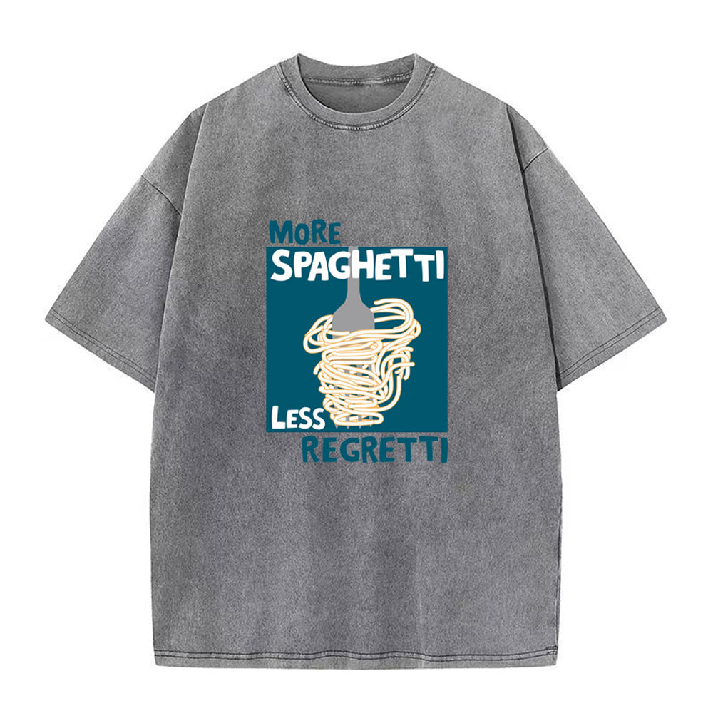 スパゲッティを増やし、後悔を減らすユニセックスTシャツ
