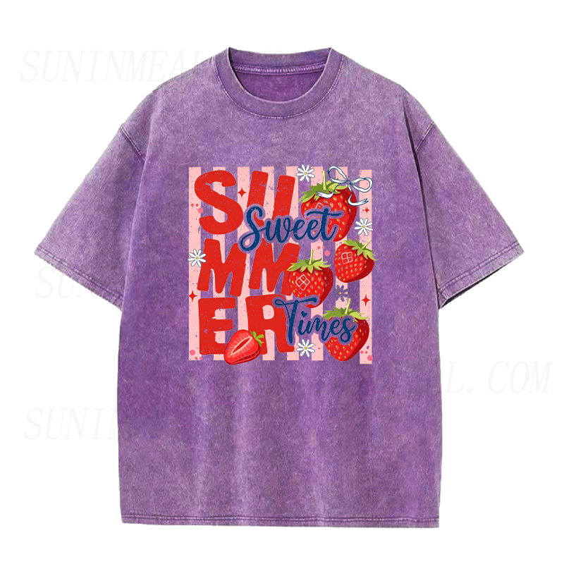 Sweet Summer Times Strawberry Graphic Unisex Tee