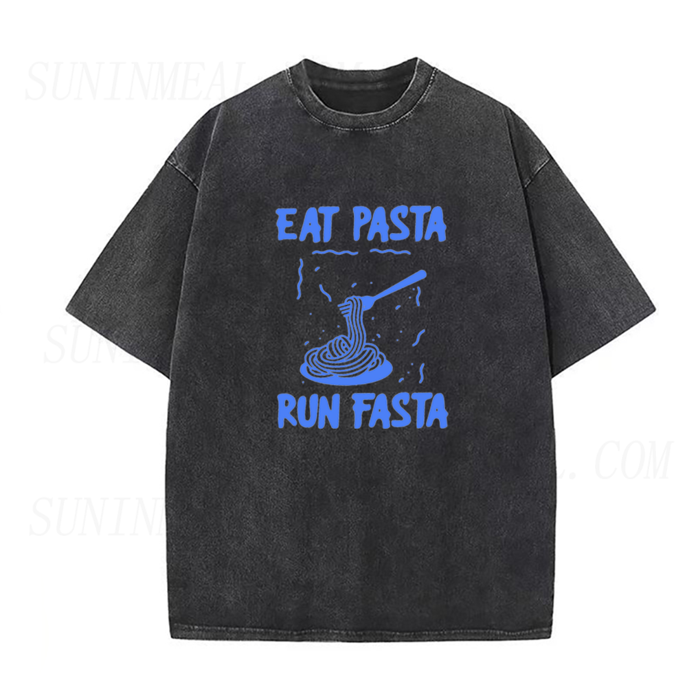 Funny Eat Pasta Run Fasta Graphic Unisex Tee