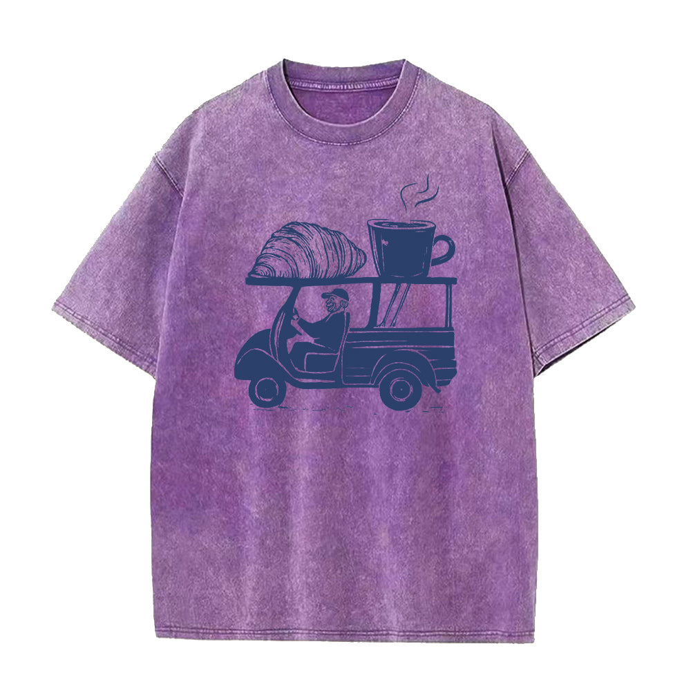 トラッククロワッサンコーヒーユニセックスTシャツ