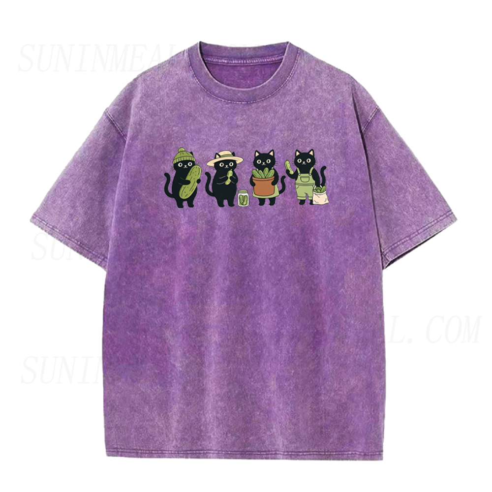 Funny Pickle Cat Unisex Tee