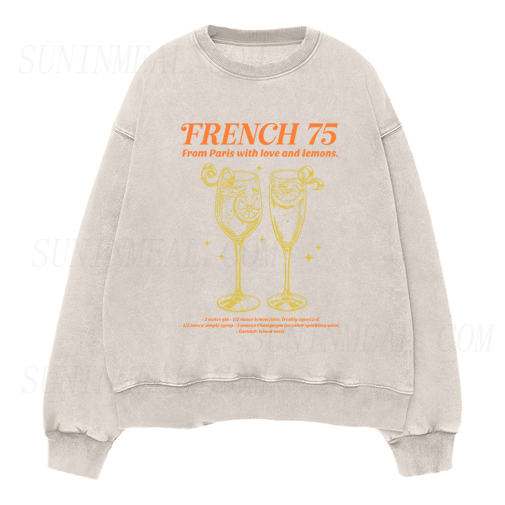 From Paris With Love And Lemons French 75 Cocktail Unisex Crewneck Sweatshirt