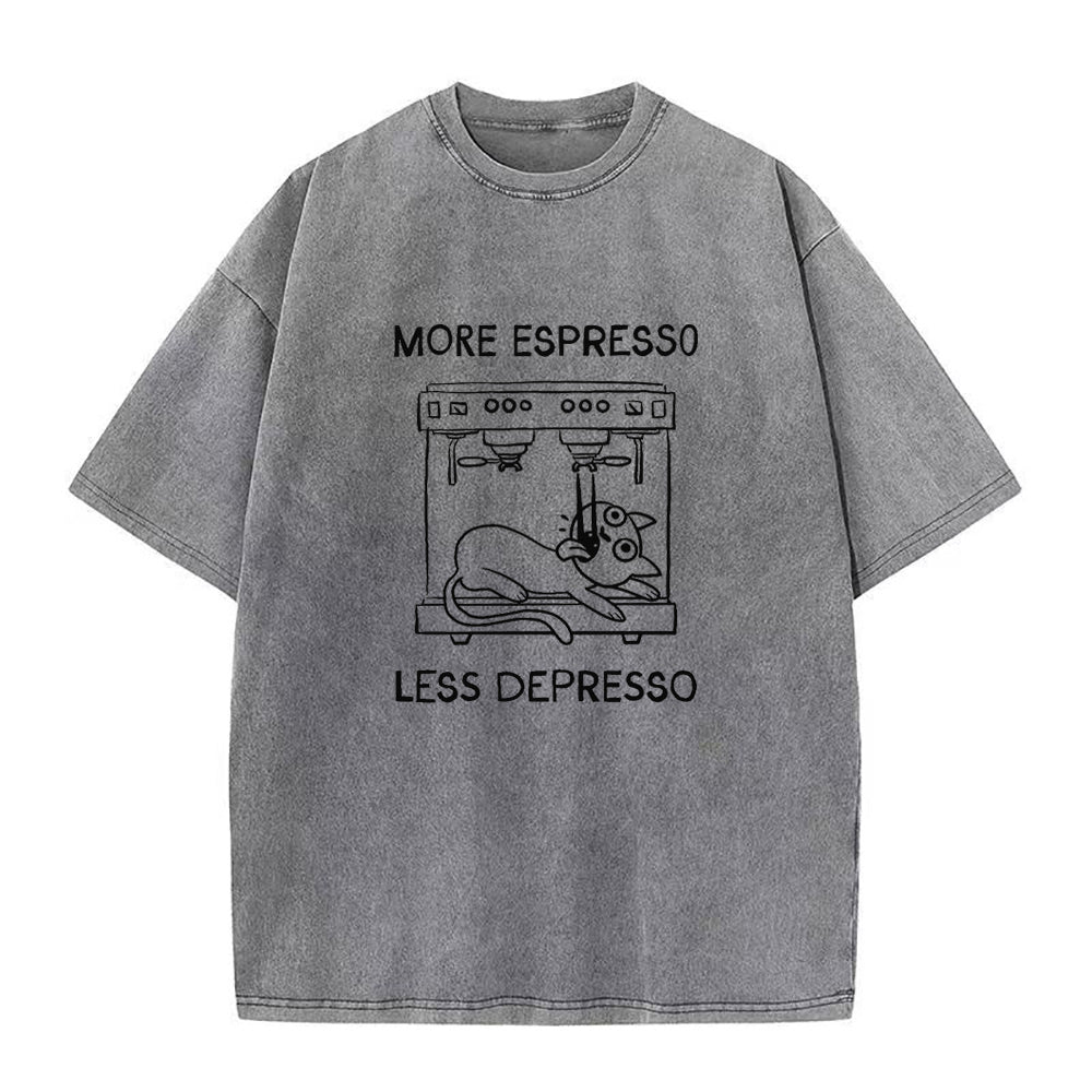 モア・エスプレッソ・レス・デプレッソ キャットコーヒー ユニセックスTシャツ