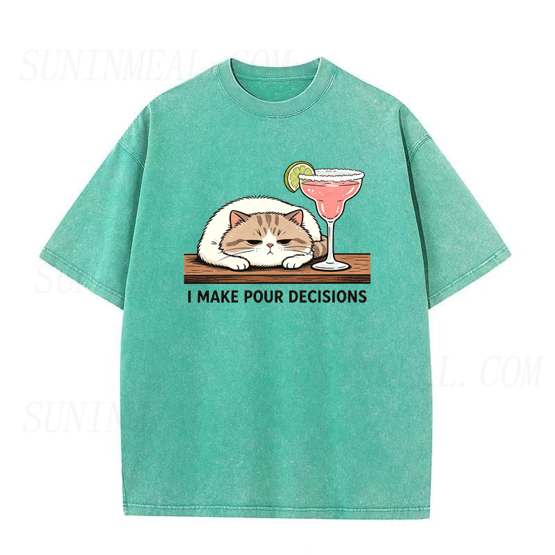 Margarita Cat I Make Pour Decisions Unisex Tee