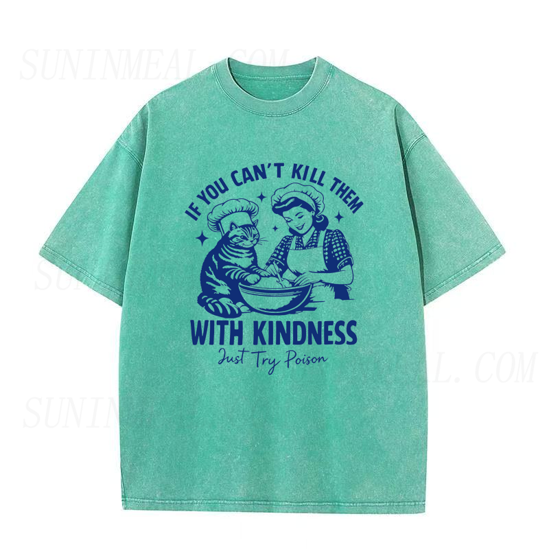 Retro Sarcastic Chef & Cat Graphic Unisex Tee