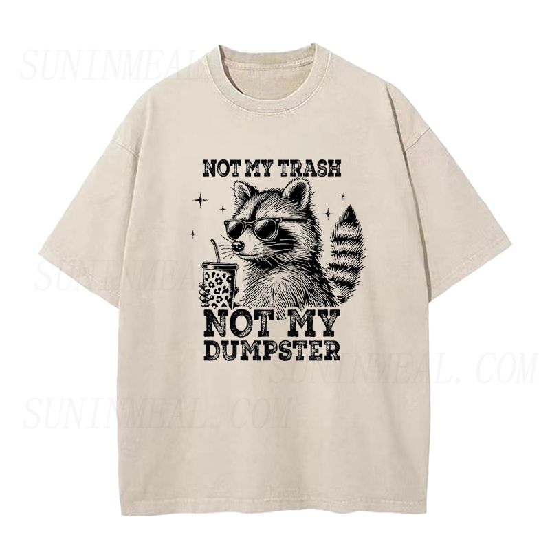 Not My Trash Not My Dumpster Raccoon Iced Coffee Unisex Tee