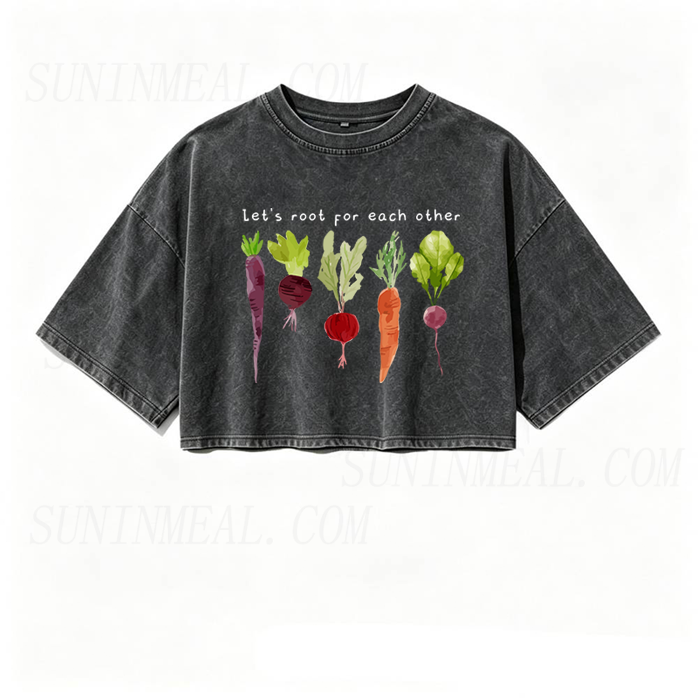 Lets Roots For Each Other Oversized Crop Tee