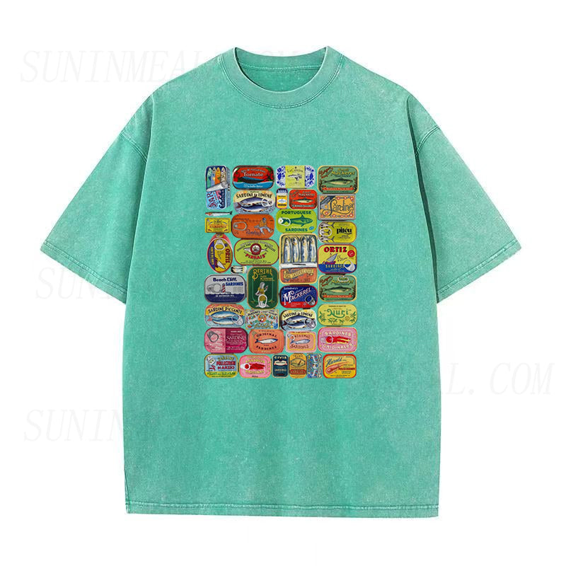 Vintage Sardine Tin Can Label Unisex Tee