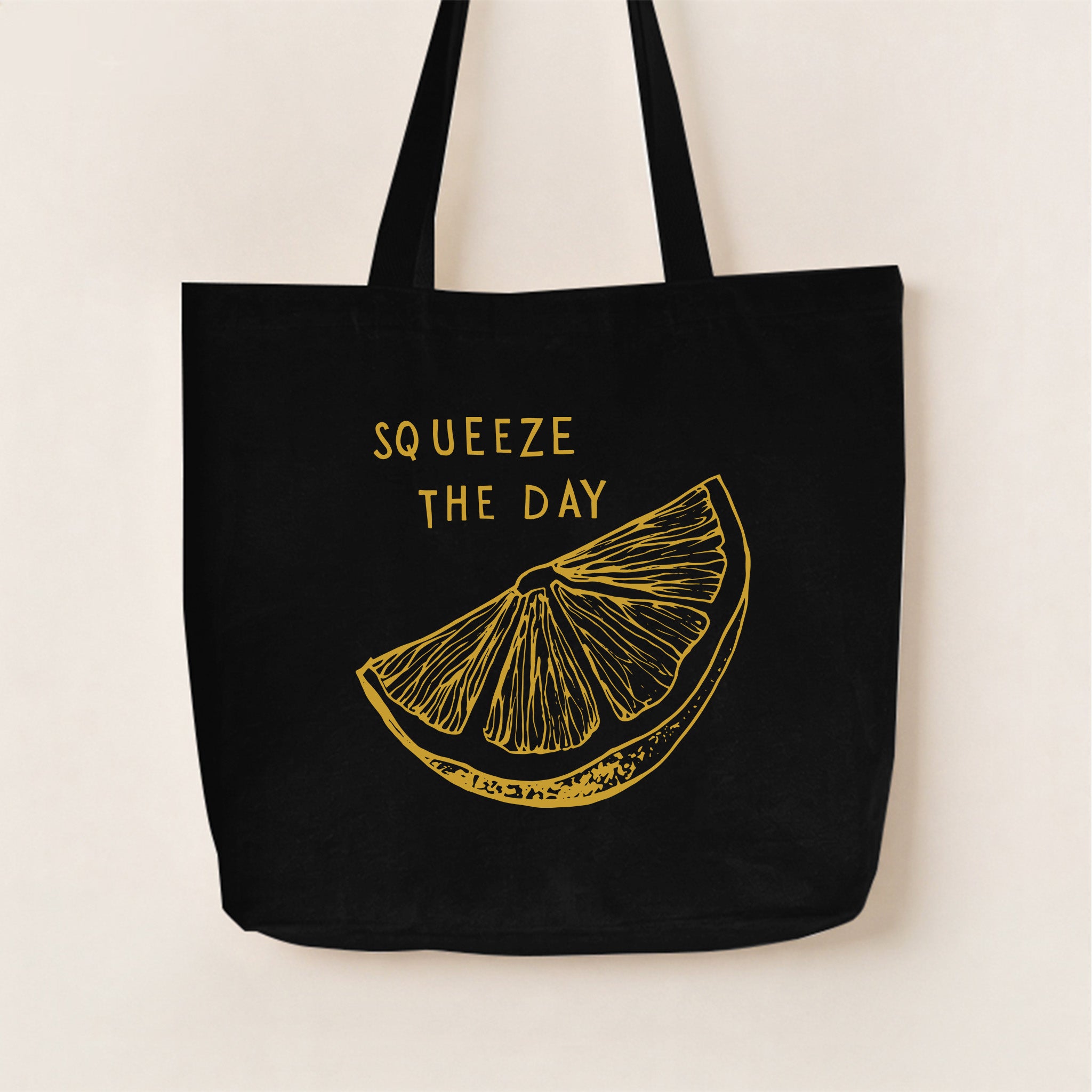 Squeeze The Day Lemon Canvas Tote Bag