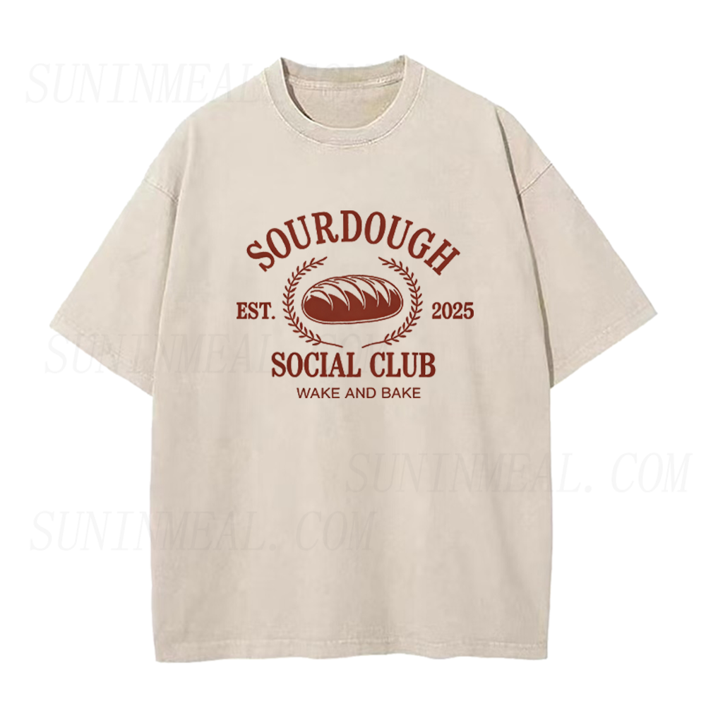 Sourdough Social Club Wake And Bake Retro Graphic Unisex Tee