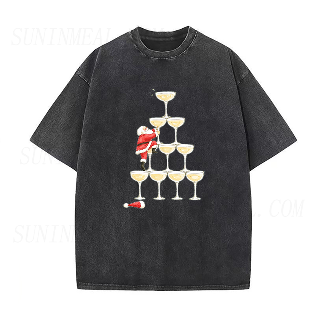 Santa Champagne Tower Unisex Tee