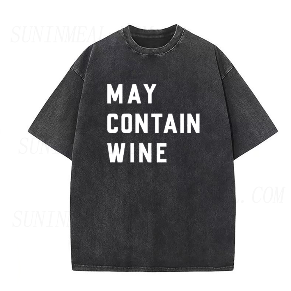 Retro May Contain Wine Unisex Tee