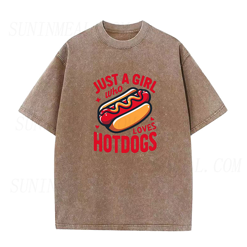 Just A Girl Who Loves Hot Dogs Unisex Tee