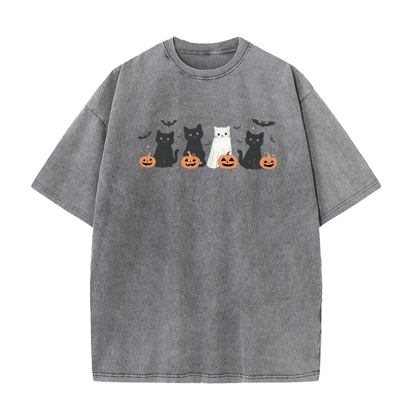 Halloween Ghost Cat Unisex Tee