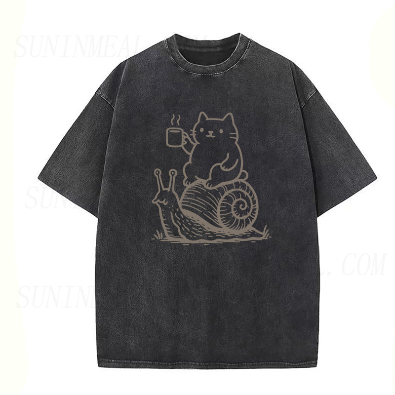 Cat Snail Coffee Unisex Tee