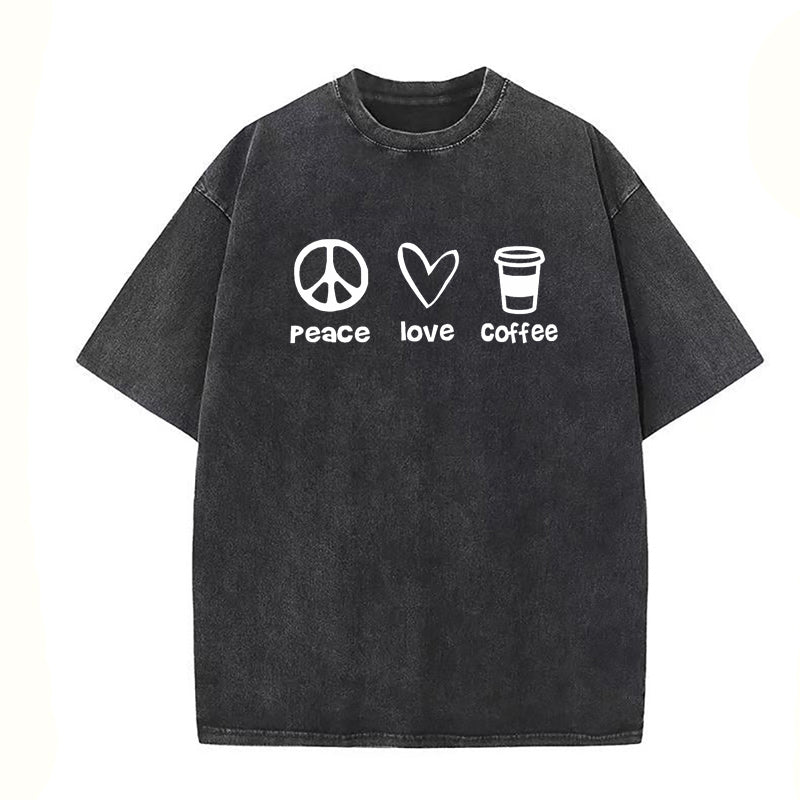 Peace Love Coffee Unisex Tee