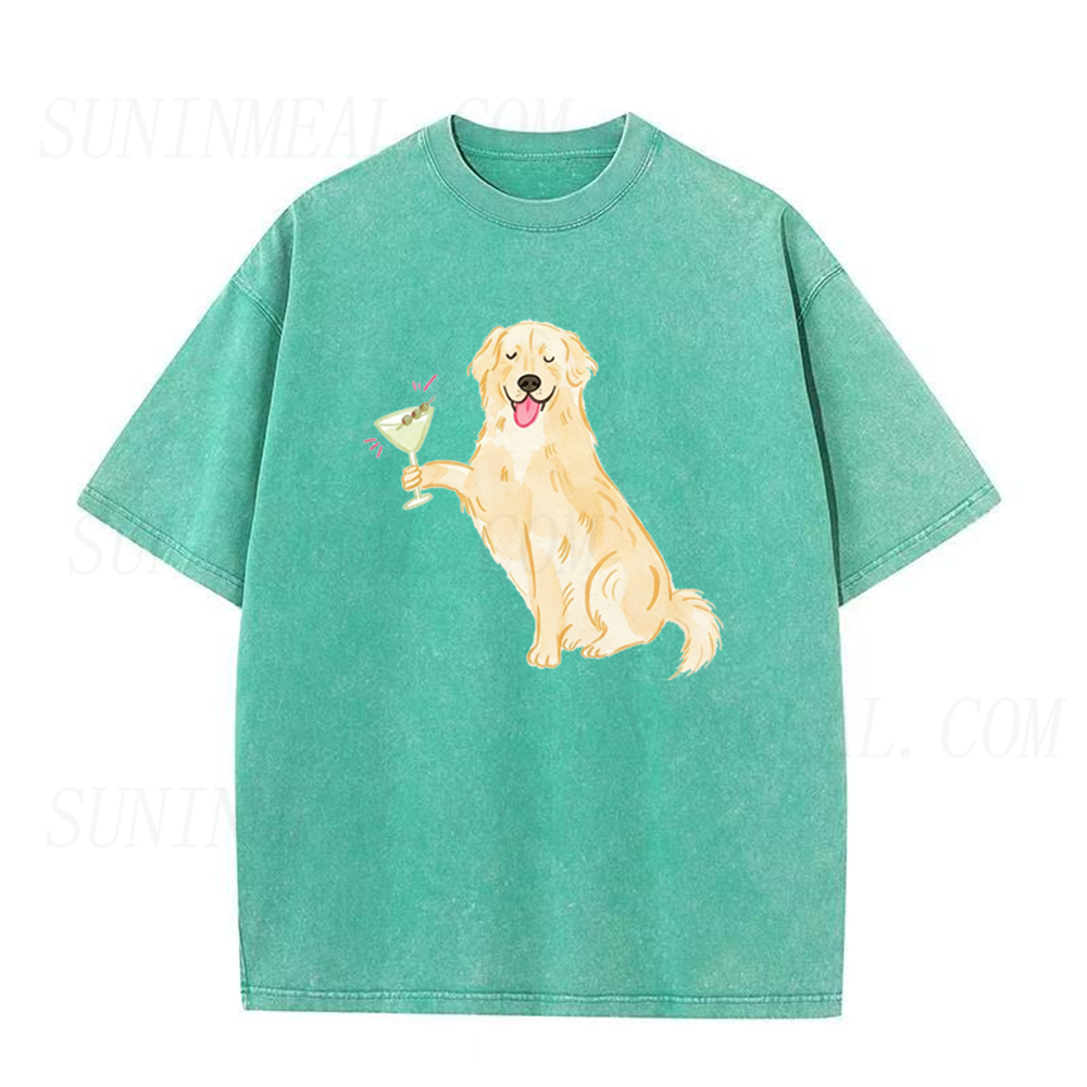Golden Retriever Martini Unisex Tee