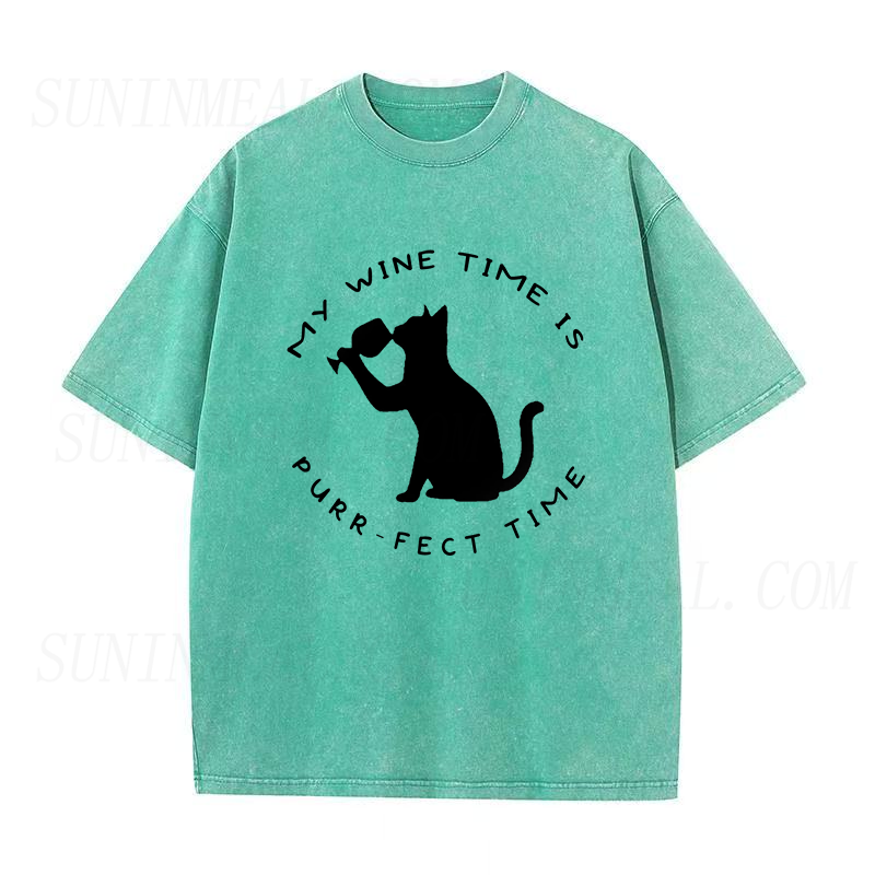 Cat Drinking Wine Unisex Tee