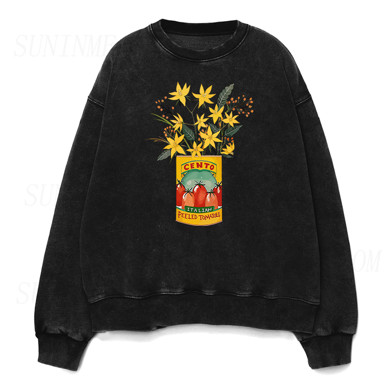 flowers and cento peeled tomatoes Unisex Crewneck Sweatshirt