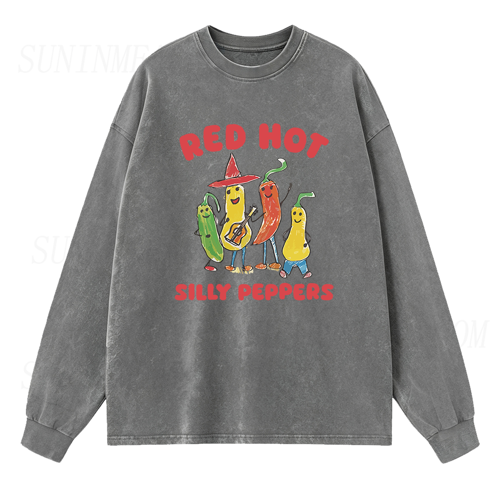 Red Hot Silly Peppers Long Sleeve Unisex Tee