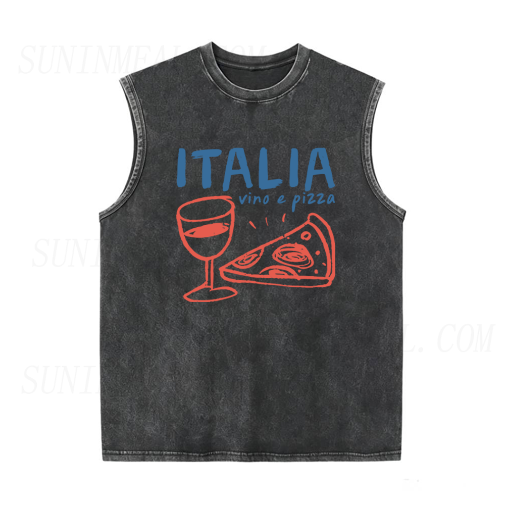 Italy Vino E Pizza Unisex Tank Top