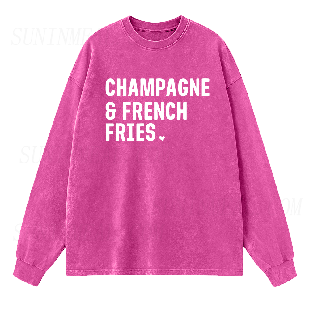 Champagne & French Fries Long Sleeve Unisex Tee