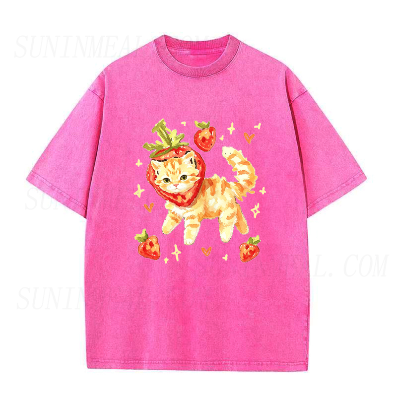 Strawberry Cat Unisex Tee