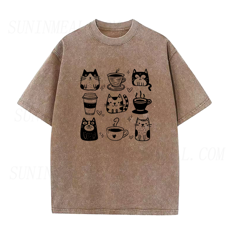 Cats and Coffee Unisex Tee