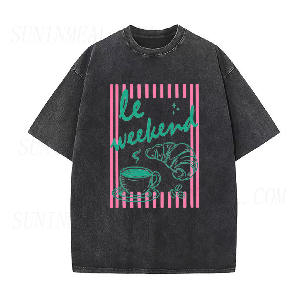 Le Weekend Coffee Croissant Unisex Tee