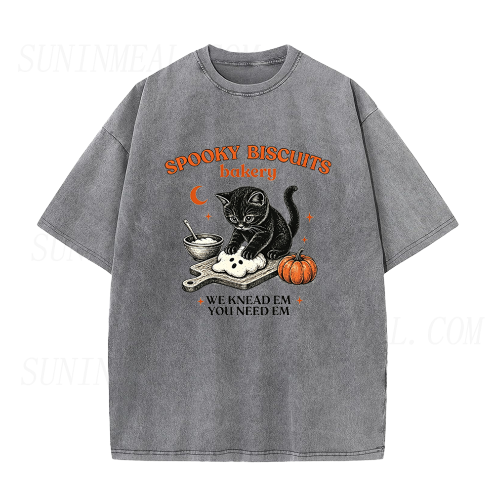 Spooky Biscuits Black Cat Unisex Tee