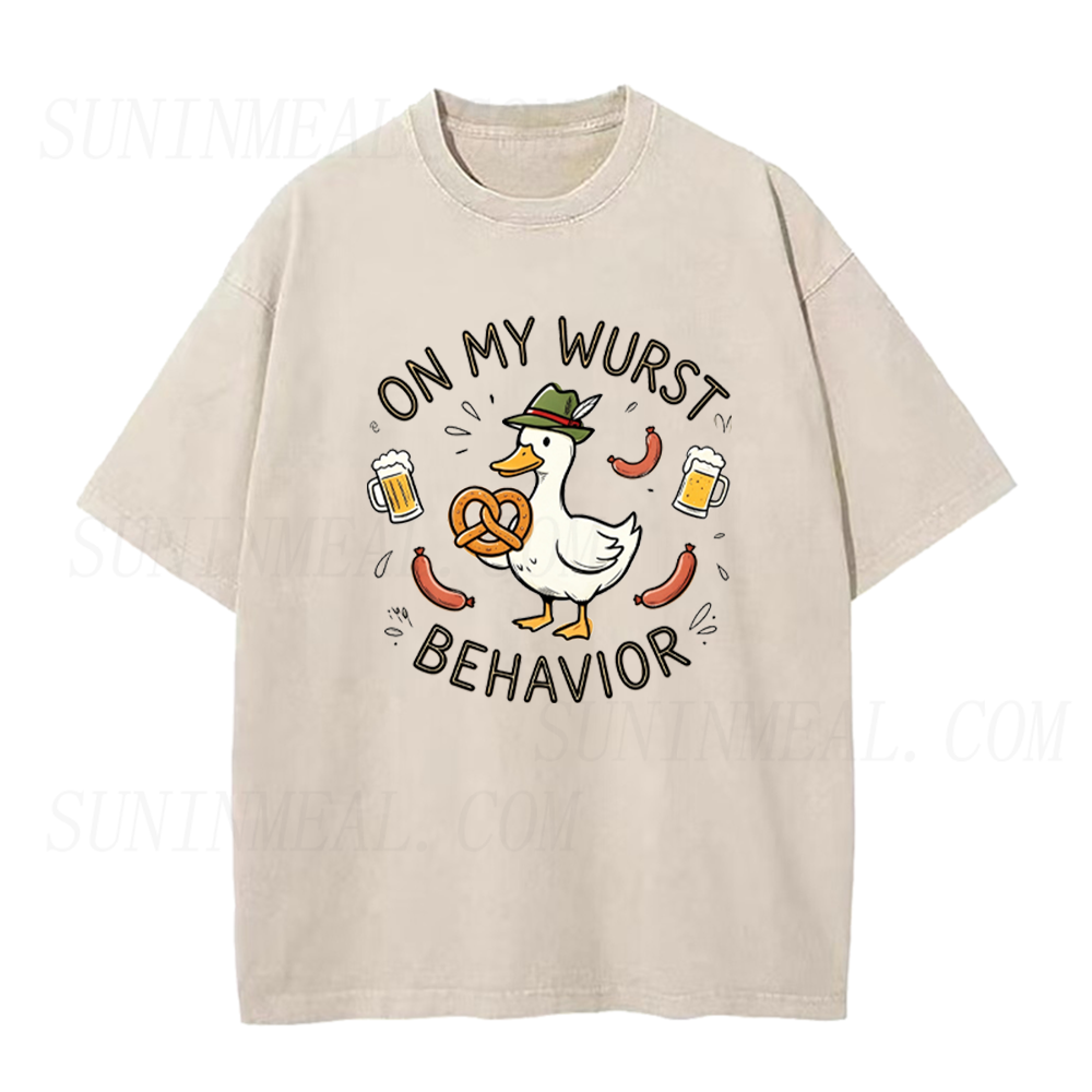 On My Wurst Behavior Goose Oktoberfest Unisex Tee