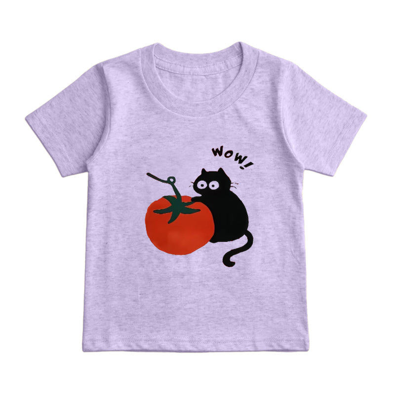wow tomato cat Kids T-Shirt