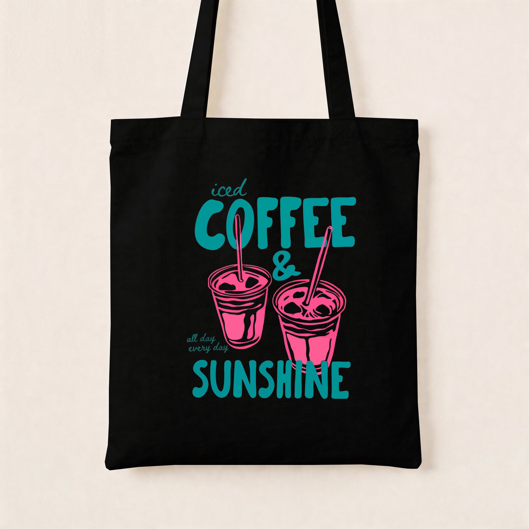 Iced Coffee and Sunshine Canvas Tote Bag