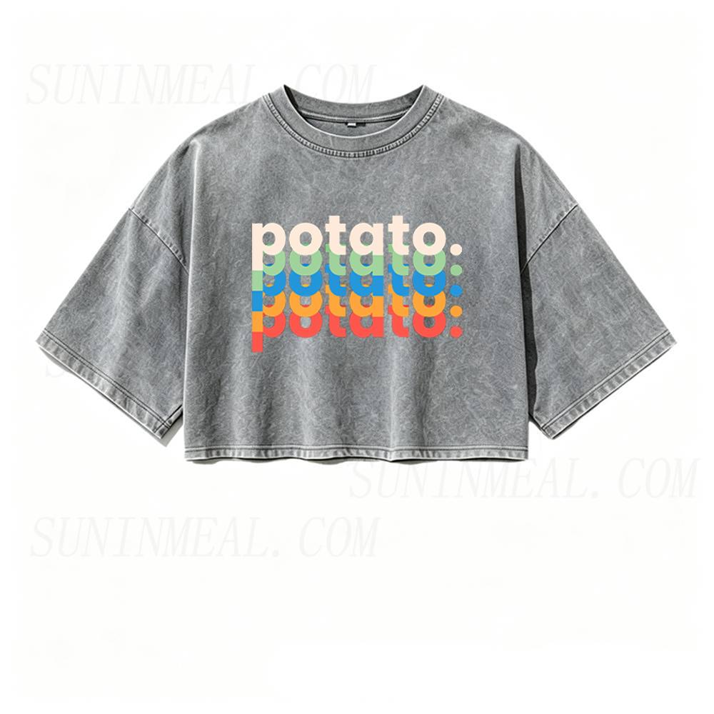 Potato Oversized Crop Tee
