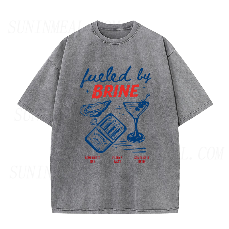 Fueled By Brine Oyster Sardines & Martini Unisex Tee