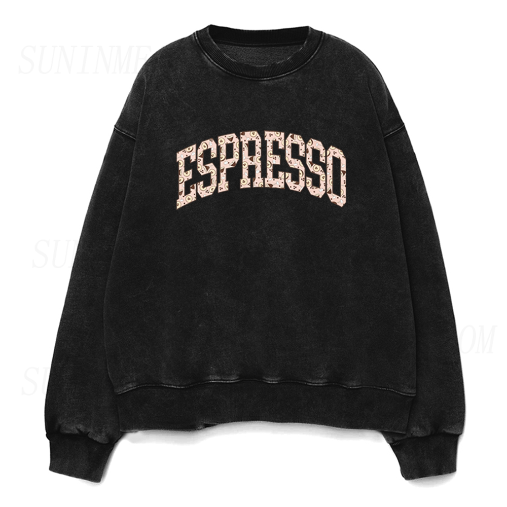 Espresso Coffee Bean Pattern Unisex Crewneck Sweatshirt