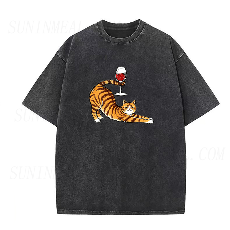 Cat with Wine Unisex Tee