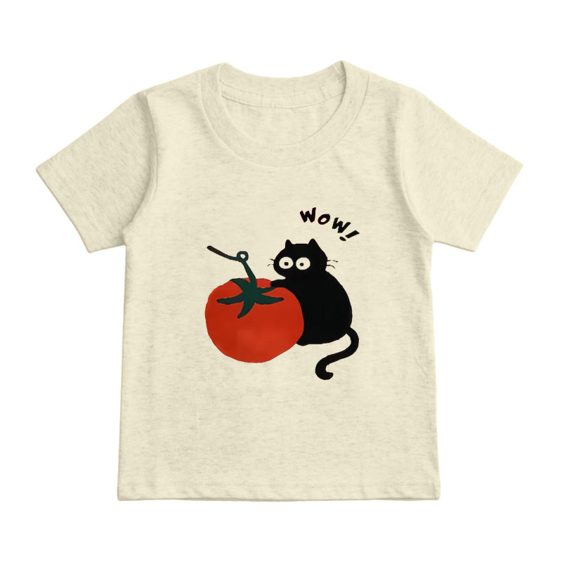 wow tomato cat Kids T-Shirt